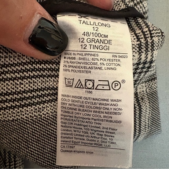 Banana Republic Gray Plaid A-Line Skirt w Kick Pleat - Clueless Dark Academia - Picture 11 of 11